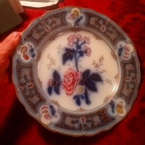 SET OF TWO BONE CHINA ANTIQUE PLATES